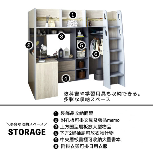 SR#1310 日本直送Colette多用途組合床(W202xD127xH178)