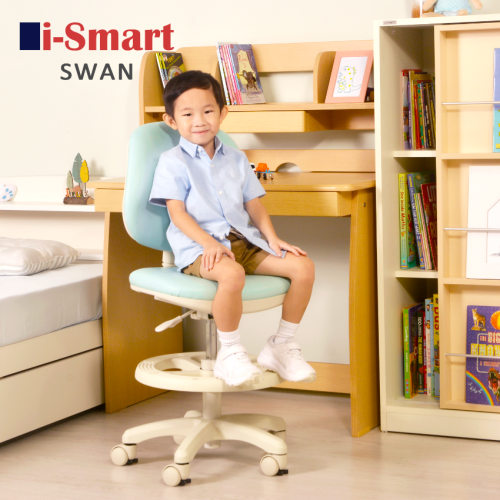 i-Smart 人體工學液壓升降兒童升降書檯 + Swan成長椅 (黃色) 套裝