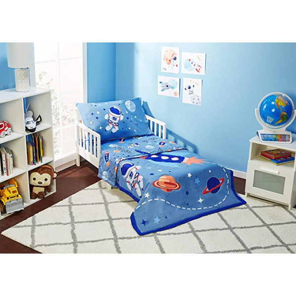 (美國兒童床專用) SR#0938/4piece-Space (Everyday Kids Space Bedding Set) 兒童床上用品